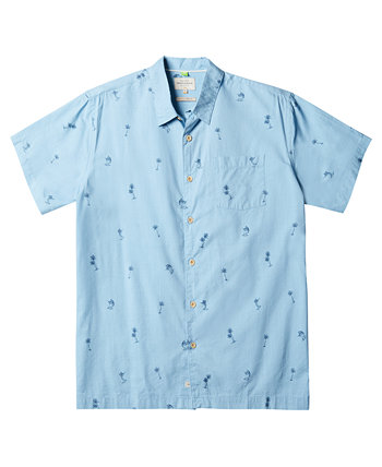 Мужская рубашка Quiksilver с короткими рукавами и парусиновой пальмой Quiksilver Waterman