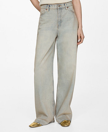 Women's High-Waist Wide leg Jeans MANGO