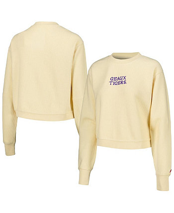 Женский укороченный пуловер кремового цвета LSU Tigers Timber League Collegiate Wear