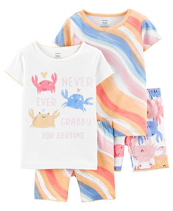 Детский пижамный комплект Flamingo Snug Fit из 4 предметов для новорожденных девочек Carter's