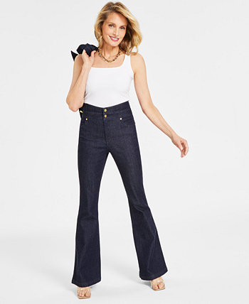 Женские джинсы с корсетом и расклешенными штанинами с высокой посадкой, созданные для Macy's I.N.C. International Concepts