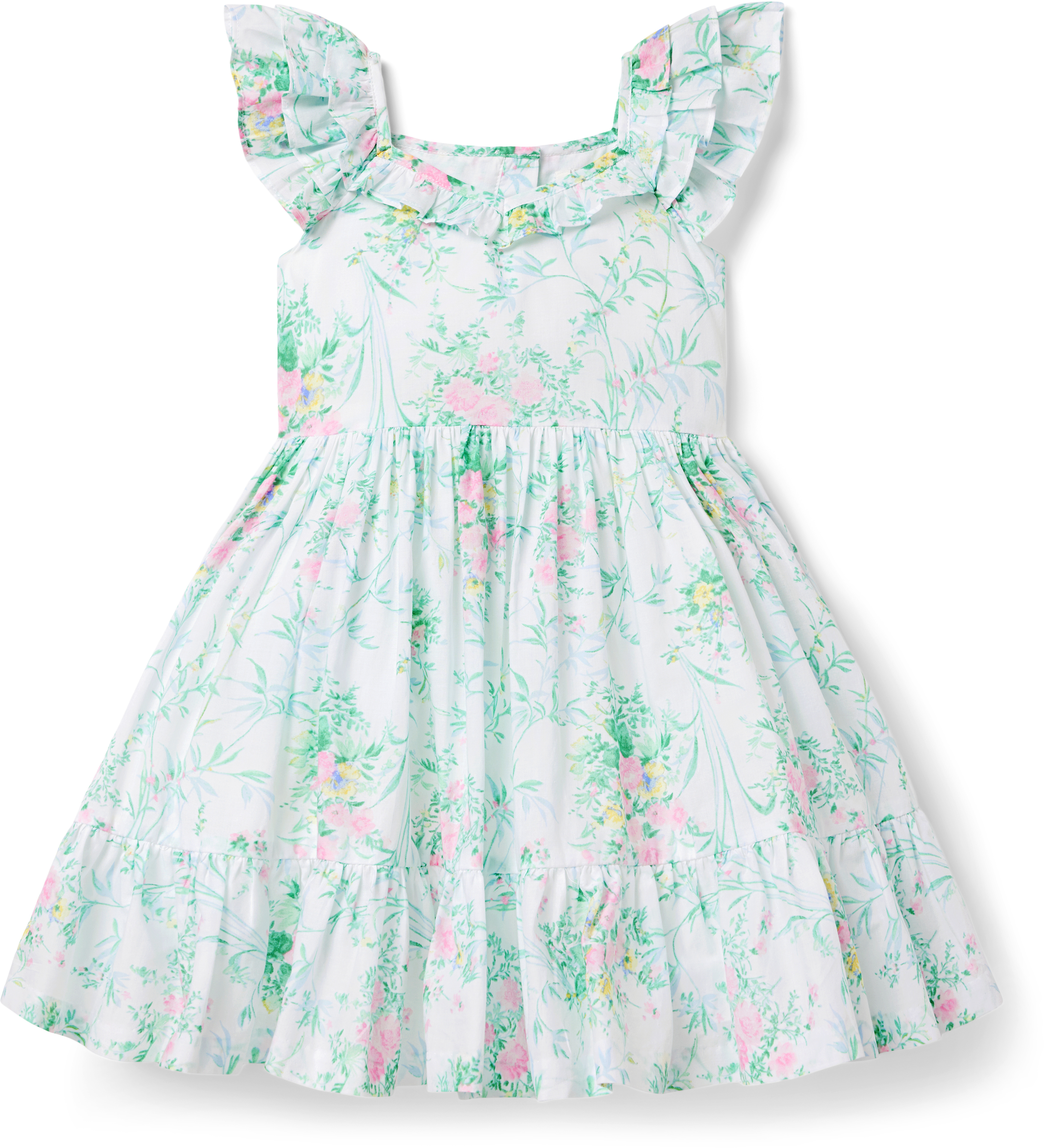 Белое платье с цветочным принтом (для малышей/маленьких детей/больших детей) Janie and Jack