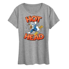 Женская футболка Disney's Donald Duck с рисунком Hot Head Disney