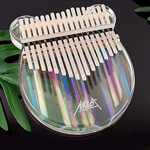 Kalimba, AKLOT Thumb Piano 17 Keys Crystal Finger Piano Rainbow Bear Start Kits with Protective Case Tuning Hammer Study Booklet Cleaning Cloth AKLOT