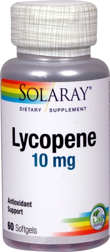 Пищевая добавка с ликопином Solaray — 10 мг — 60 гелевых капсул Solaray