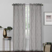 VCNY Home Layla Embroidered Rod Pocket Sheer 2 Window Curtain Panels VCNY HOME