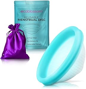 Ecoblossom Reusable Menstrual Disc - Large Menstrual Cup - Soft Period Disc for Women Designed with Flexible, Medical-Grade Silicone Period Cup (Large, Black) EcoBlossom