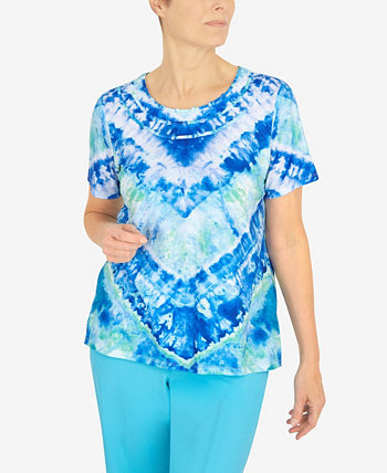 Women's Cool Vibrations Tie Dye Chevron T-shirt Alfred Dunner