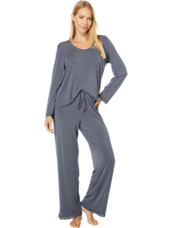 Пижамный комплект Luxe Milk Jersey® с длинными рукавами и U-образным вырезом Barefoot Dreams