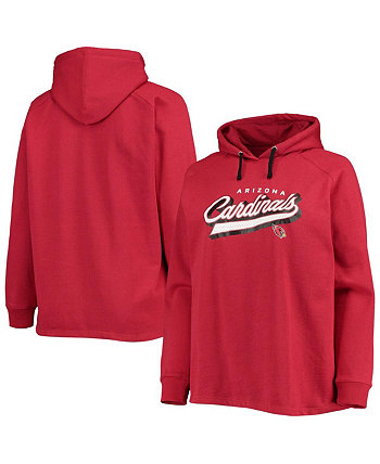 Женский пуловер с капюшоном Cardinal Arizona Cardinals Plus Size First Contact реглан Fanatics