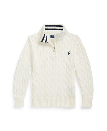 Toddler and Little Boys Cable-Knit Cotton Quarter-Zip Sweater Polo Ralph Lauren