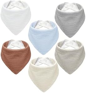 Muslin Baby Bibs,Baby Bandana Drool Bibs 100% Cotton for Baby Boy Girl,Solid Colors Bib for Drooling Teething NISXABEBE