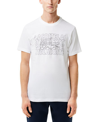 Мужская классическая футболка с короткими рукавами и графическим рисунком Lacoste