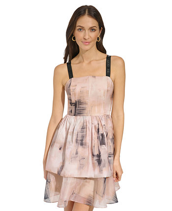 Женское корсетное платье из органзы с принтом DKNY