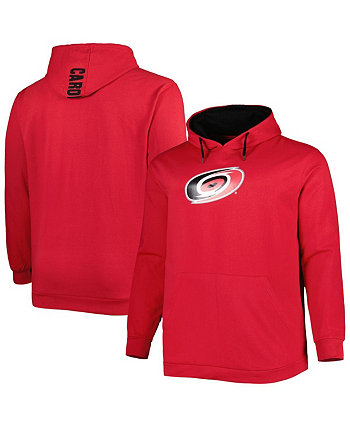 Мужской флисовый пуловер с капюшоном Red Carolina Hurricanes Big and Tall Profile