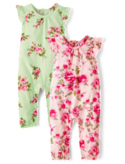 Baby Girls Floral Jumpsuit 2-Pack The Children`s Place