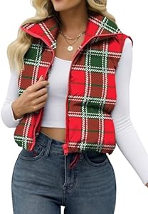 JZC Women's Crop Puffer Vest Lightweight Sleeveless Jacket 2024 Fashion Winter Outerwear Padded Gilet JZC