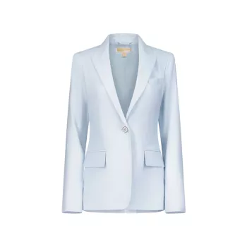 Fitted Linen-Blend One-Button Blazer MICHAEL Michael Kors