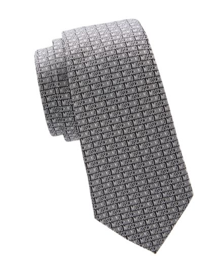 Шелковый галстук с логотипом Moschino
