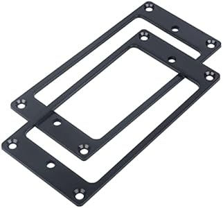 2Pcs Flat Metal Humbucker Pickup Mounting Ring Bridge and Neck Pickups Cover Frame Replacement for LP SG Guitar Electric Guitar (Black) XIYANGJUAN