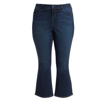 High-Rise Bootcut Jeans Slink Jeans, Plus Size