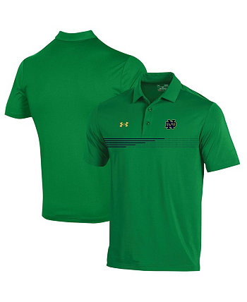 Мужская зеленая футболка-поло Notre Dame Fighting Irish Tee To Green Stripe Under Armour