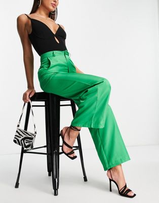 Зеленые широкие брюки строгого кроя Missyempire - часть комплекта Missyempire