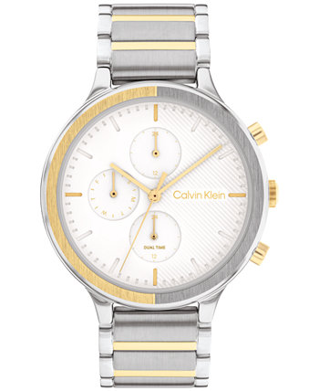 Женские многофункциональные двухцветные часы-браслет из нержавеющей стали 38 мм Calvin Klein