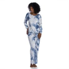 Women's Lilac+London Print Long Sleeve Pajama Top & Pajama Pants Set Lilac+London