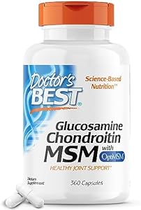 Doctor's Best Glucosamine Chondroitin Msm with OptiMSM Capsules (Капсулы), Supports Healthy Joint Structure, Function & Comfort, Non-GMO, Gluten Free, Soy Free, 120 Count (Pack of 1) Doctor's Best