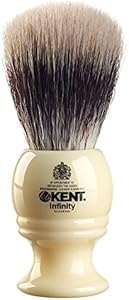 Kent Infinity Plus Shaving Brush with Ultra-Soft Silvertext Synthetic Badger Brush - Perfect Lather and Shaving Brush made for Shave Cream and Shaving Soap - Kent Luxury Shaving Since 1777 Kent