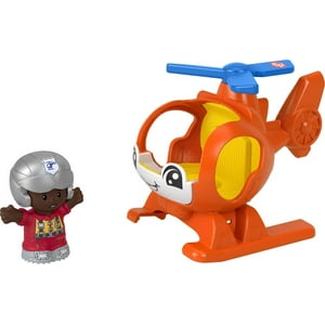 Fisher-Price Little People Helicopter Toy & Pilot Figure Set for Toddlers, 2 Pieces Little People