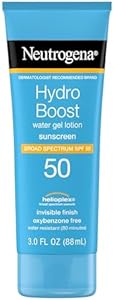 Neutrogena Hydro Boost Moisturizing Water Gel Sunscreen Lotion with Broad Spectrum SPF 50, Water-Resistant & Non-Greasy Hydrating Sunscreen Lotion, Oil-Free, 3 fl. oz Neutrogena