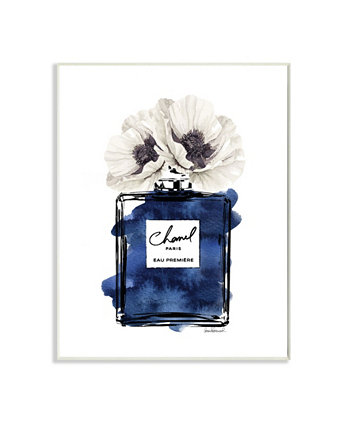 Модный флакон для ароматов Deep Blue Glam Florals Art, 10 x 15 дюймов Stupell Industries