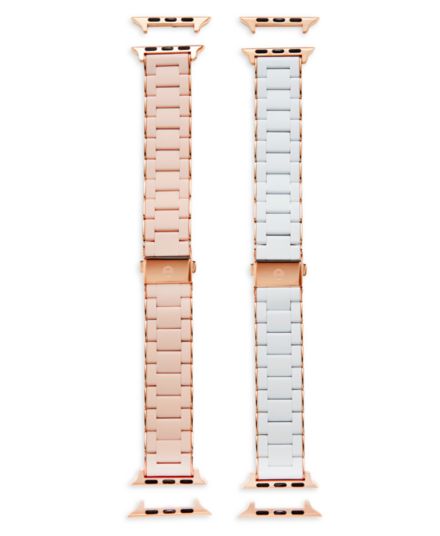 2-Piece Interchangeable Apple Wach Silicone Bracelet Band Set/18MM Michele