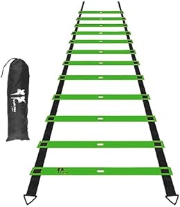 20ft Speed Ladder Agility Ladder Agility Training Equipment for Kids & Adults, Football Ladder Soccer Ladder Workout Ladder Drills Training Ladder Kit Exercise Ladder for Footwork Lykan Fit