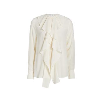 Шелковая блузка с оборками Victoria Beckham