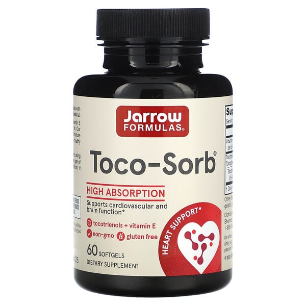 Toco-Sorb, Высокая абсорбция, 60 мягких желатиновых капсул Jarrow Formulas