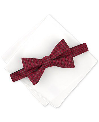 Men's Belwood Stripe Bow Tie & Solid Pocket Square Set, Created for Macy's Alfani