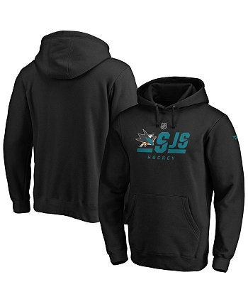 Мужской черный пуловер с капюшоном с логотипом San Jose Sharks Authentic Pro Secondary Logo Fanatics