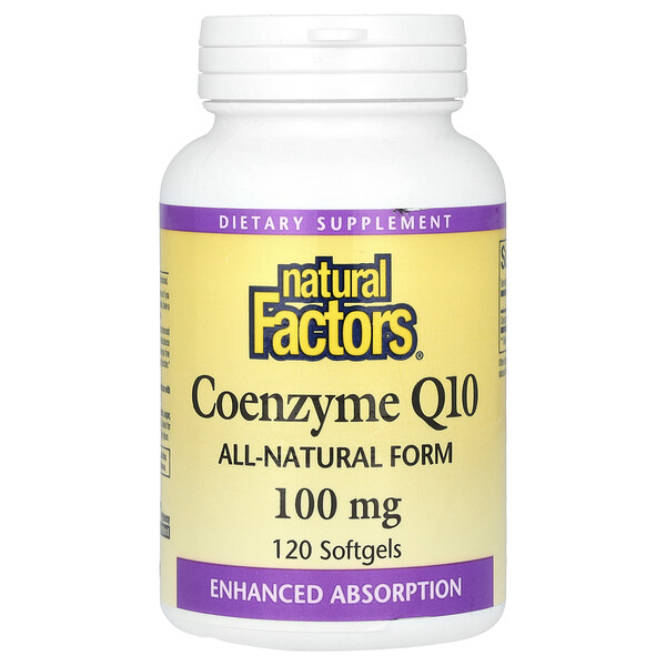 Коэнзим Q10, 100 мг, 120 мягких таблеток Natural Factors