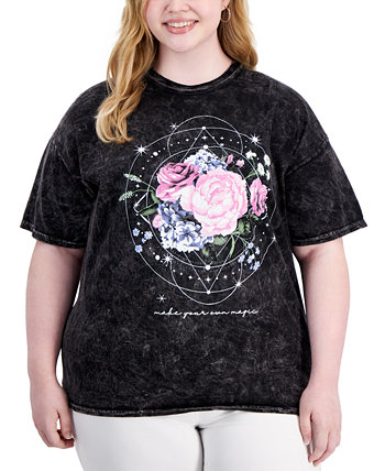 Женская хлопковая футболка с круглым вырезом в виде розы Rebellious One