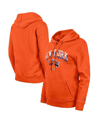 Женский оранжевый пуловер с капюшоном New York Knicks 2023/24 City Edition New Era