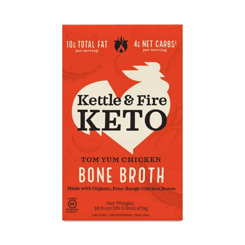 Чайник и усилитель Куриный костный бульон Fire Keto Tom Yum — 16,9 унции Kettle & Fire