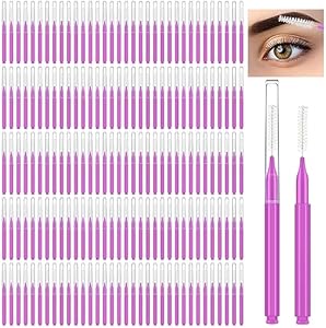 150 Pieces Micro Eyebrow Brush with Cap Brow Lamination Brush Eyebrow Spoolie Brush Comb Eyebrow Lash Lift Tools Lash Filler Eyelashes Extensions Eyebrows(Black) Patelai