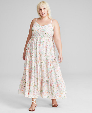 Trendy Plus Size Tiered Floral Maxi Dress, Created for Macy's And Now This