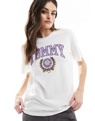 Tommy Jeans relaxed varsity t-shirt in white Tommy Jeans