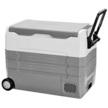 Автомобильный холодильник на 58 литров, портативный морозильник для автофургона, двойная зона с колесом Slickblue