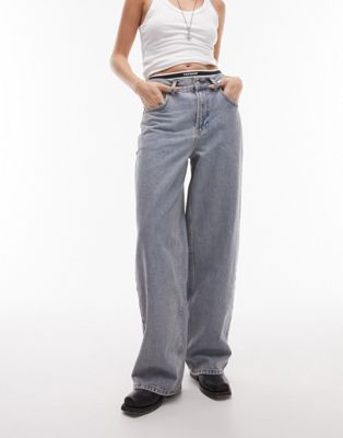 Прямые джинсы Topshop 90-х годов цвета грязного отбеливателя TOPSHOP