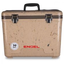Engel 30 Quart 48 Can Leak Proof Compact Cooler and Drybox, Grassland Brown Engel